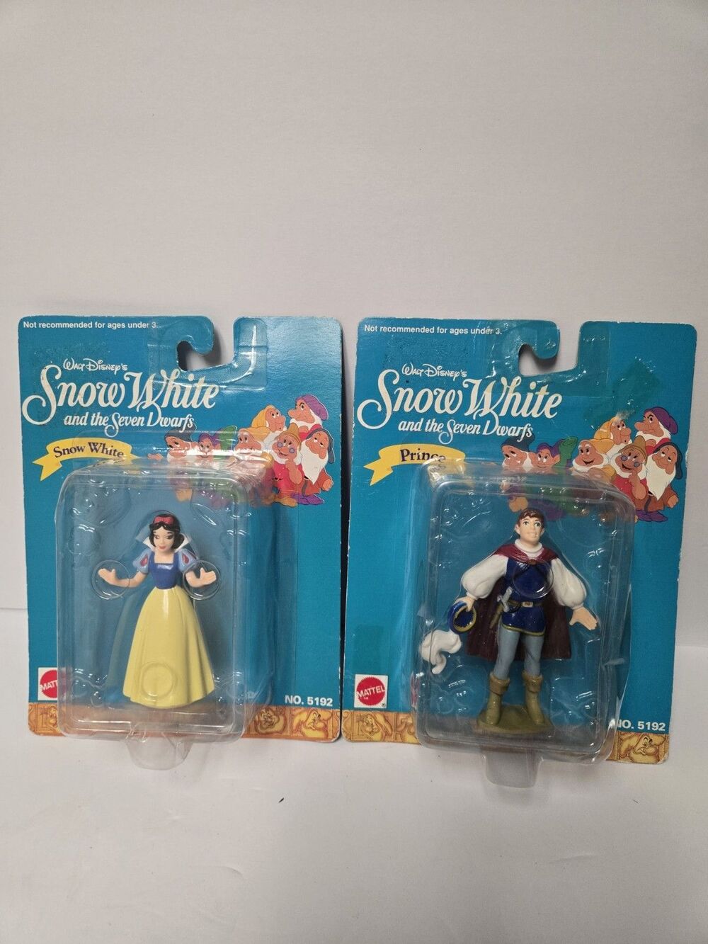 Vintage MATTEL Disney Snow White, Prince Figurines